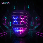 LED face mask with blue and pink lights 