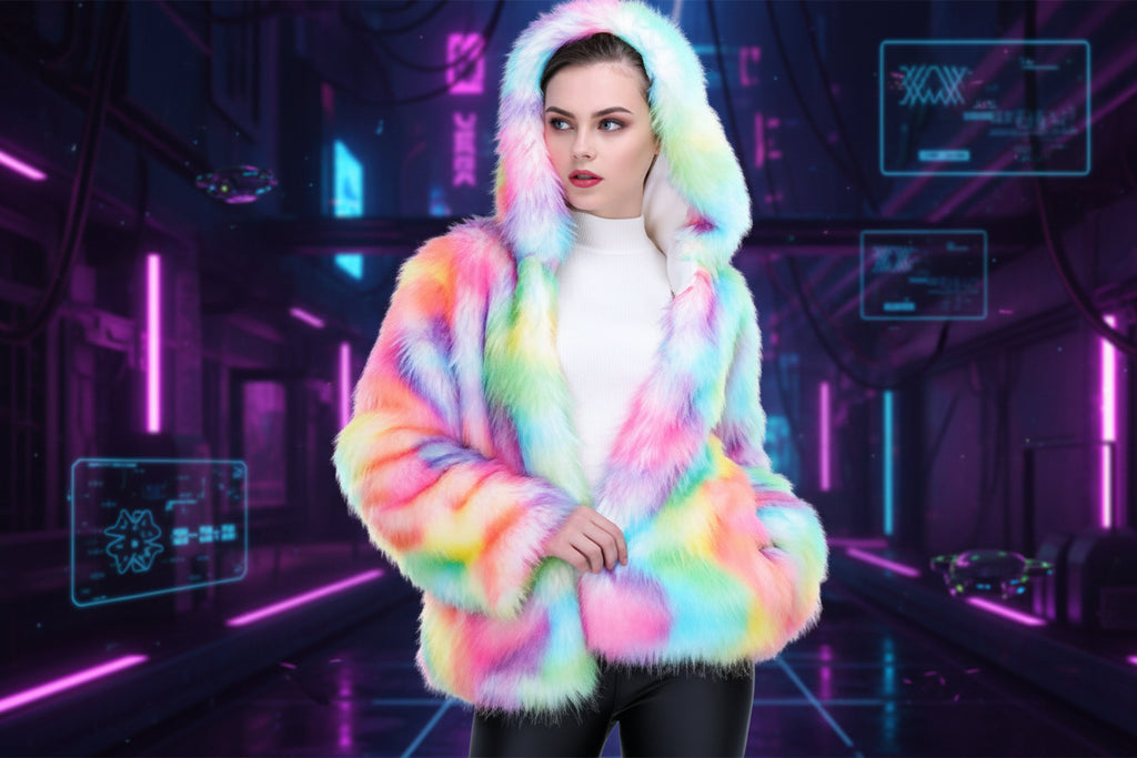 LED Faux Fur Rave Jacket