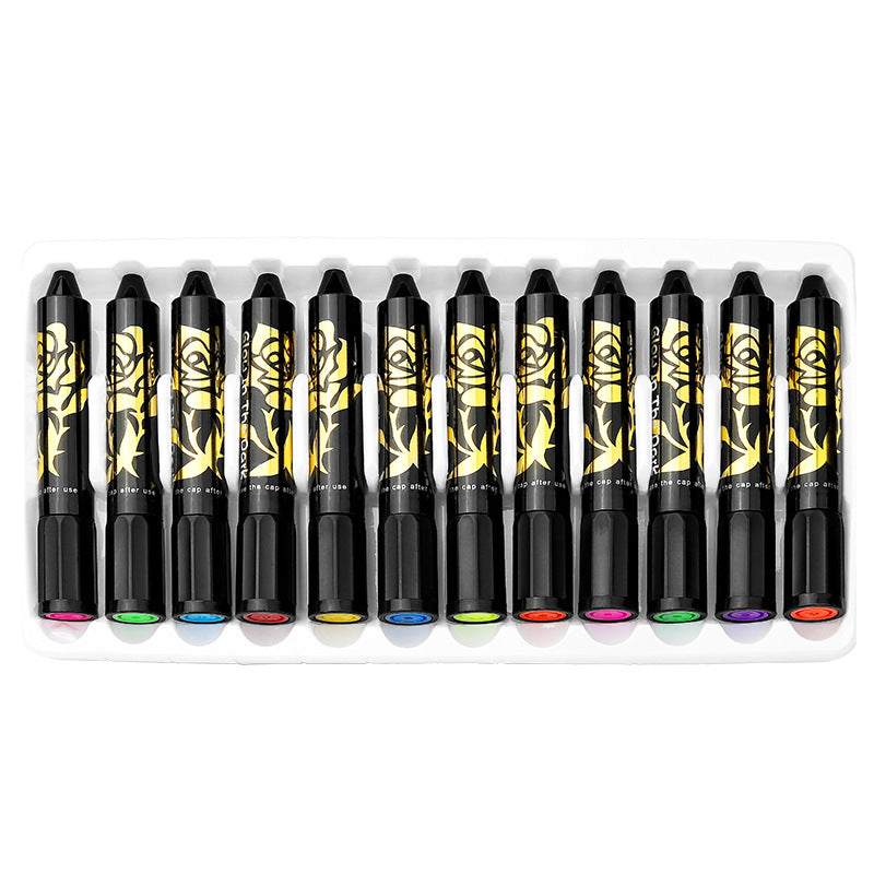6 Colors 12 Colors Suit Halloween Stage Drama Painted Glowing Dark Color Sticks Crayon