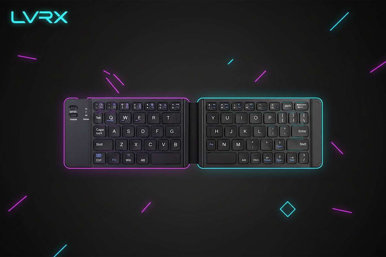 Foldable keyboard on a white background