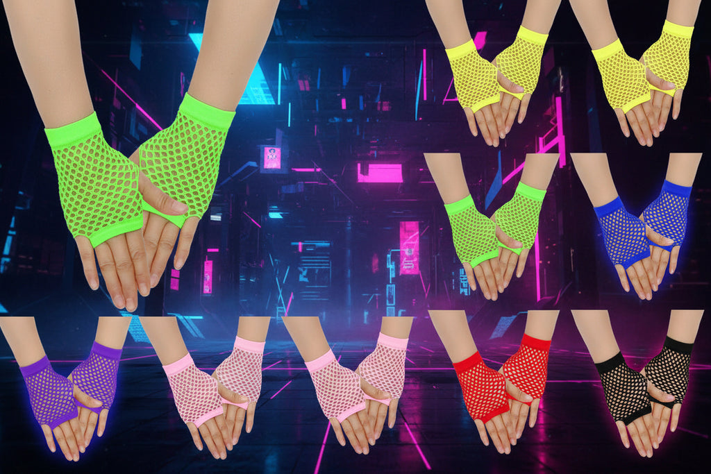 Retro Short Fishnet Mesh Gloves