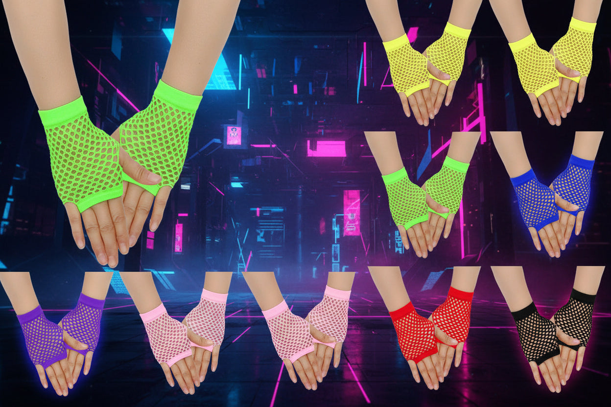 Retro Short Fishnet Mesh Gloves
