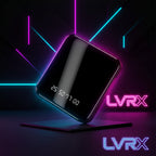 Black electronic device with digital display on a white background