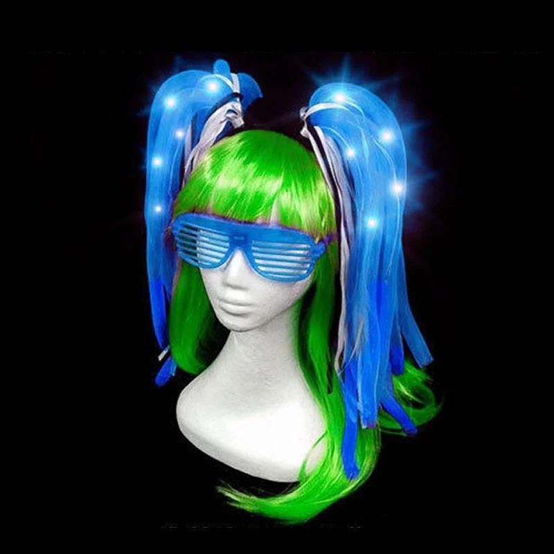 Light Up Braids Crown Hair Band Pipe Headbands Rave Glow Led