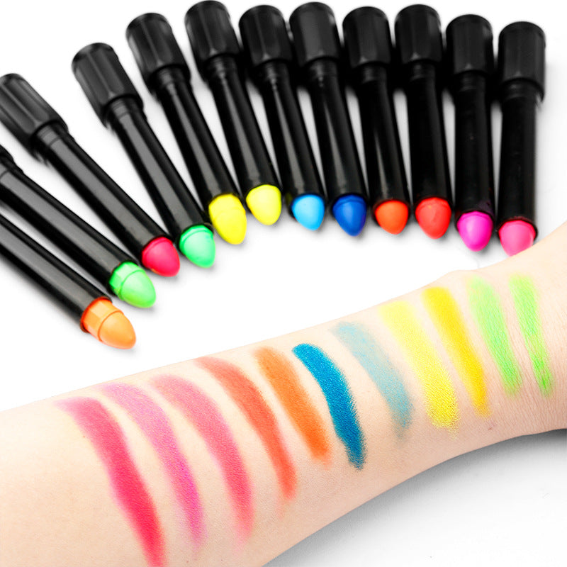 6 Colors 12 Colors Suit Halloween Stage Drama Painted Glowing Dark Color Sticks Crayon