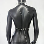 Sequin Rhinestone Fishnet Sling