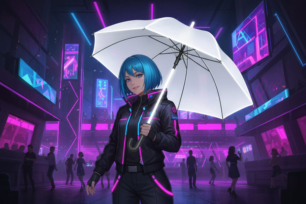 Neon Glow Flashlight Umbrella