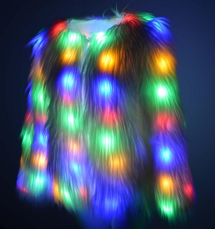 LED Faux Fur Rave Jacket