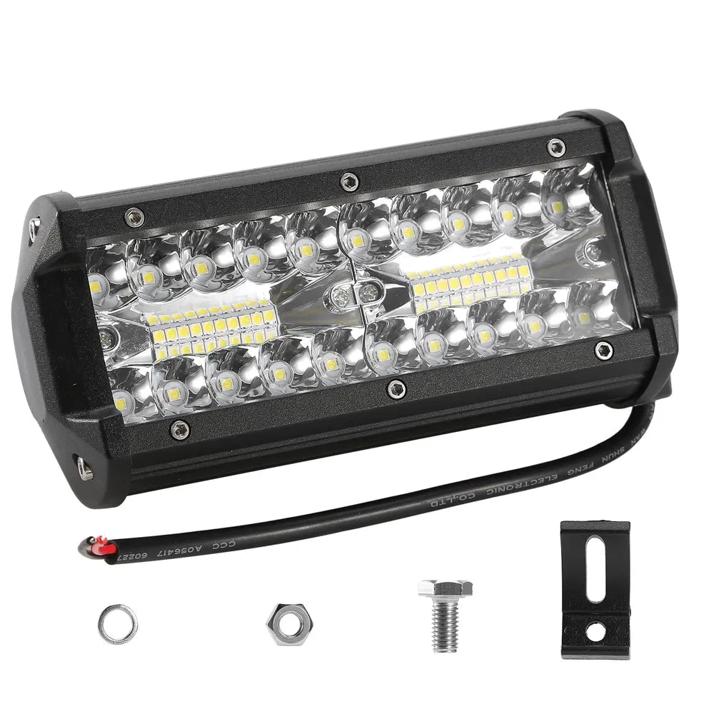 7in LED Light Bar 120W 12000LM LED  Waterproof Fog Light Spot Flood Beam For Jeep Trailer Truck Bus Boat