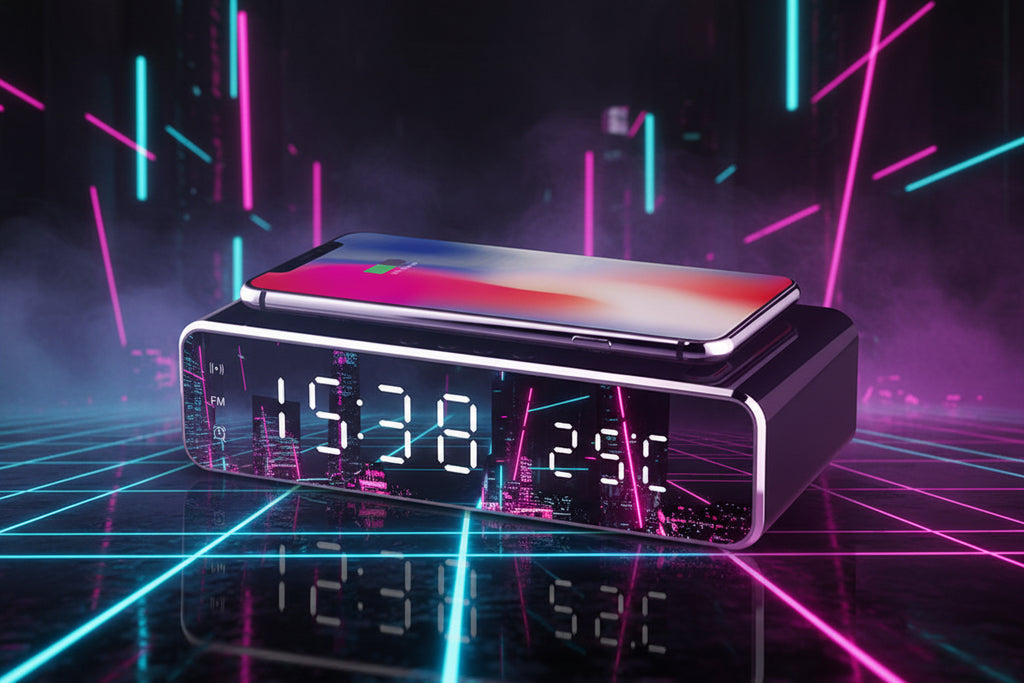 Neon Mirror Desk Clock