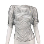 Spicy Vest Fishnet Short Sleeve Top