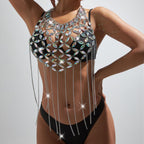 Glow Heart Body Chain Bra