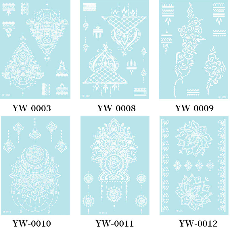 Glow In The Dark Henna Tattoo Stickers  Intricate Lace Hand & Arm Designs For Halloween Christmas Parties  Light Up Your Party