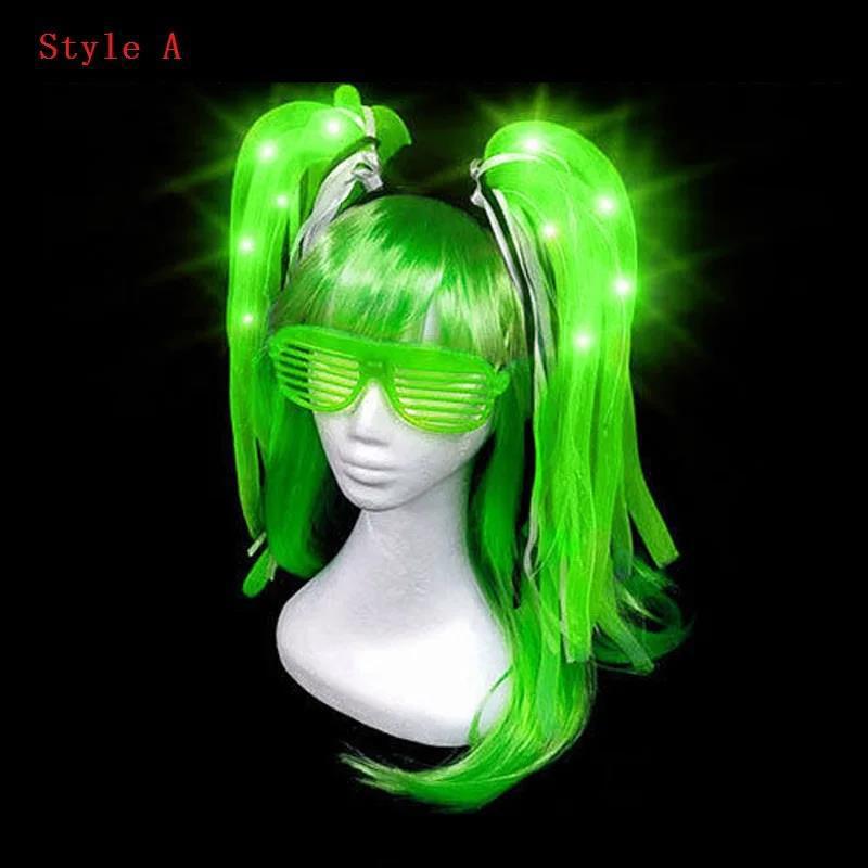 Light Up Braids Crown Hair Band Pipe Headbands Rave Glow Led