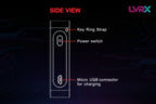Diagram of a device's side view with key features labeled.