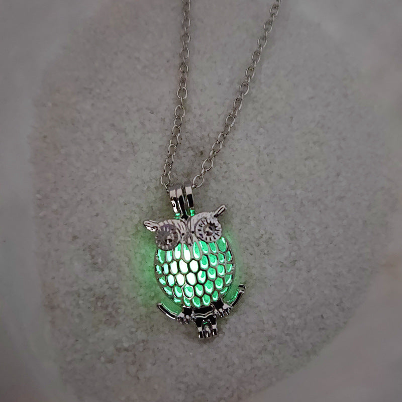 Glow-in-the-dark Owl Hollowed Out DIY Necklace