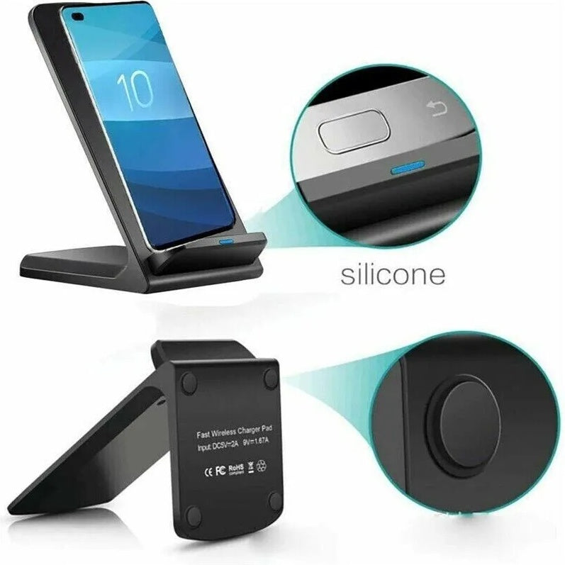 Qi Wireless Fast Charger Charging Pad Stand Dock For Galaxy Phone