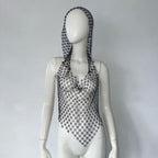 Hollow Rhinestone Fishnet Cami
