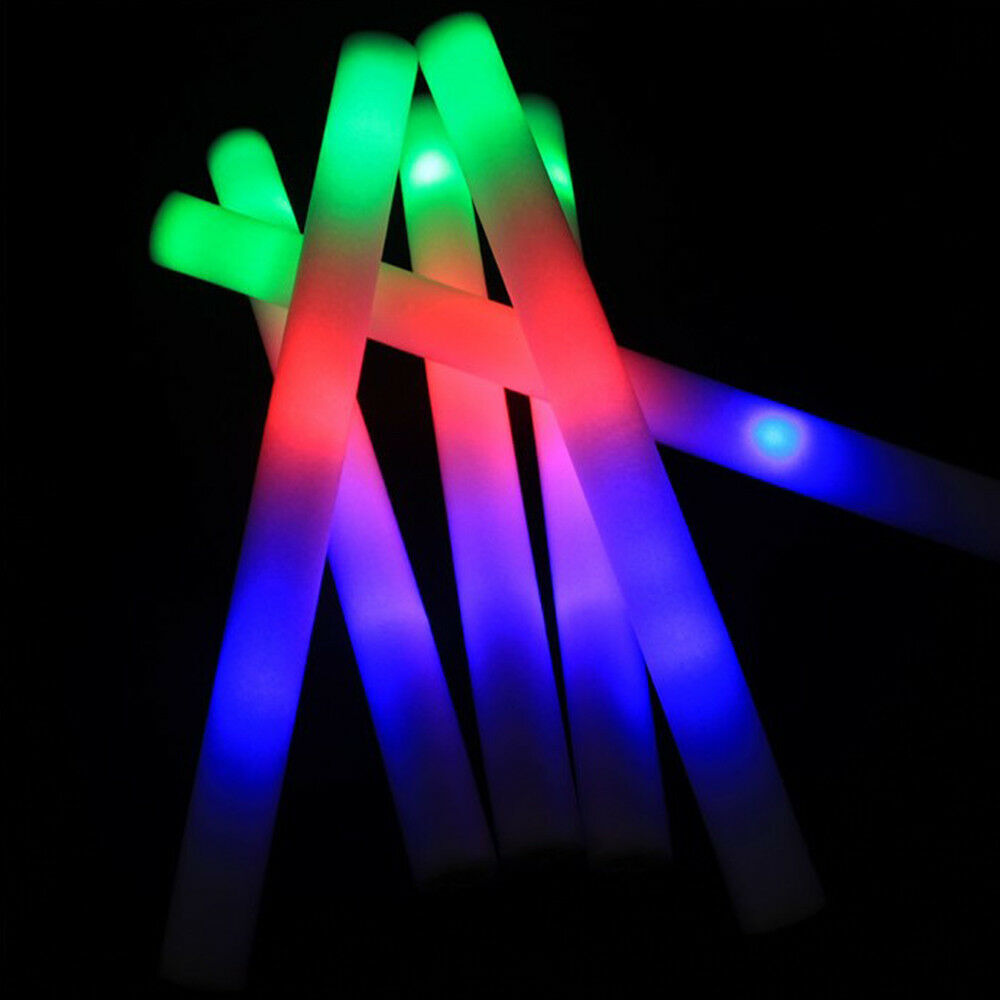 10pcs LED Foam Glow Sticks Party Wedding Flashing LED Light Stick Light-up Wand