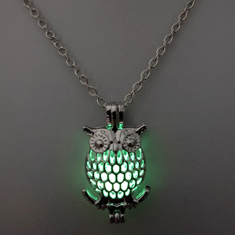 Glow-in-the-dark Owl Hollowed Out DIY Necklace