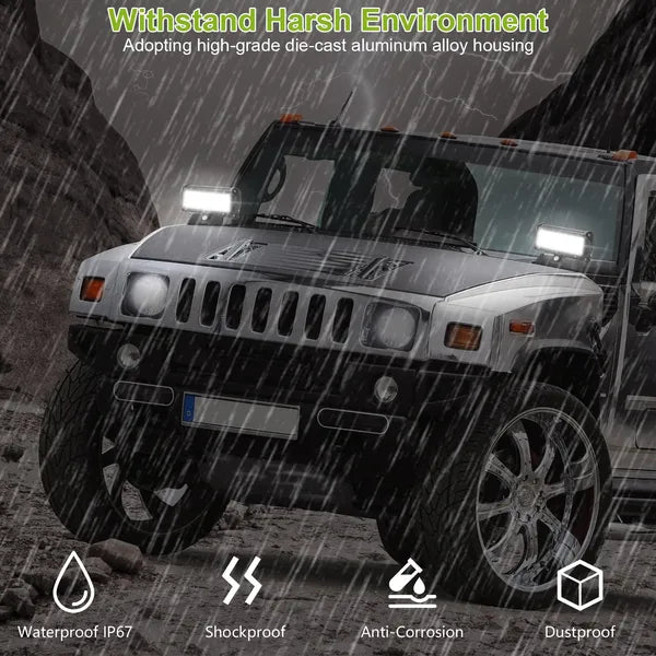 7in LED Light Bar 120W 12000LM LED  Waterproof Fog Light Spot Flood Beam For Jeep Trailer Truck Bus Boat