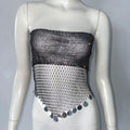 Rhinestone Fishnet Tube Top