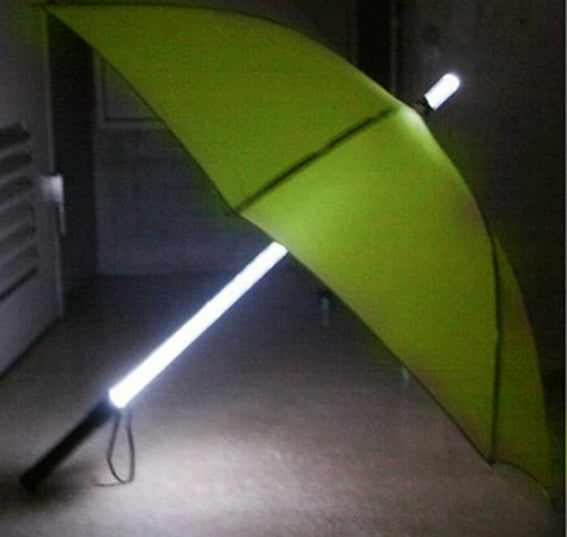 LED Illuminated Umbrella 8-Rib Mid-Handle Fashionable Long-Handle Glow-in-the-Dark Flashlight Umbrella