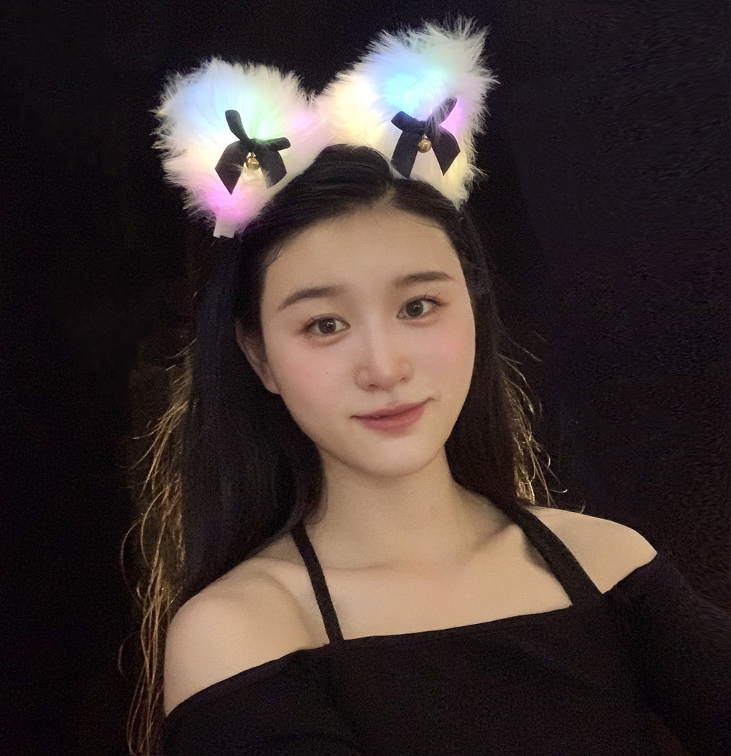 Glow Plush Bell Fox Cat Ear Headband