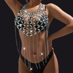 Glow Heart Body Chain Bra