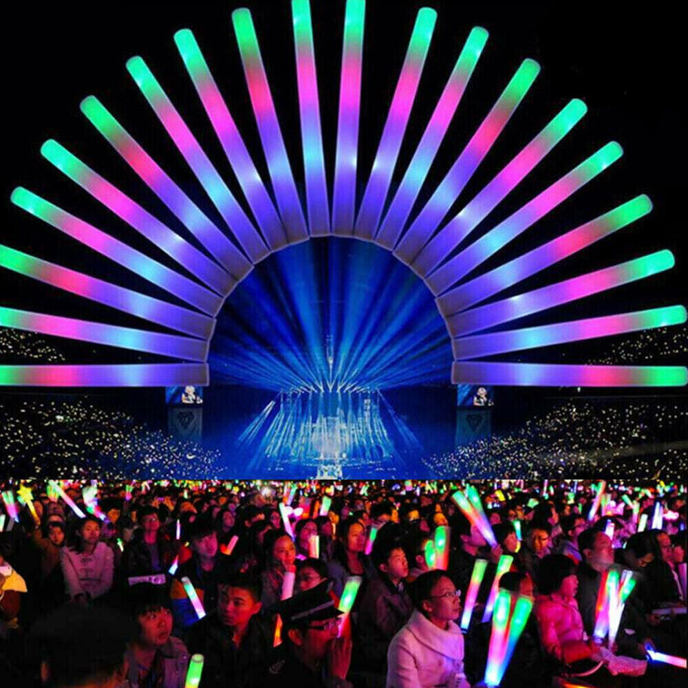 10pcs LED Foam Glow Sticks Party Wedding Flashing LED Light Stick Light-up Wand
