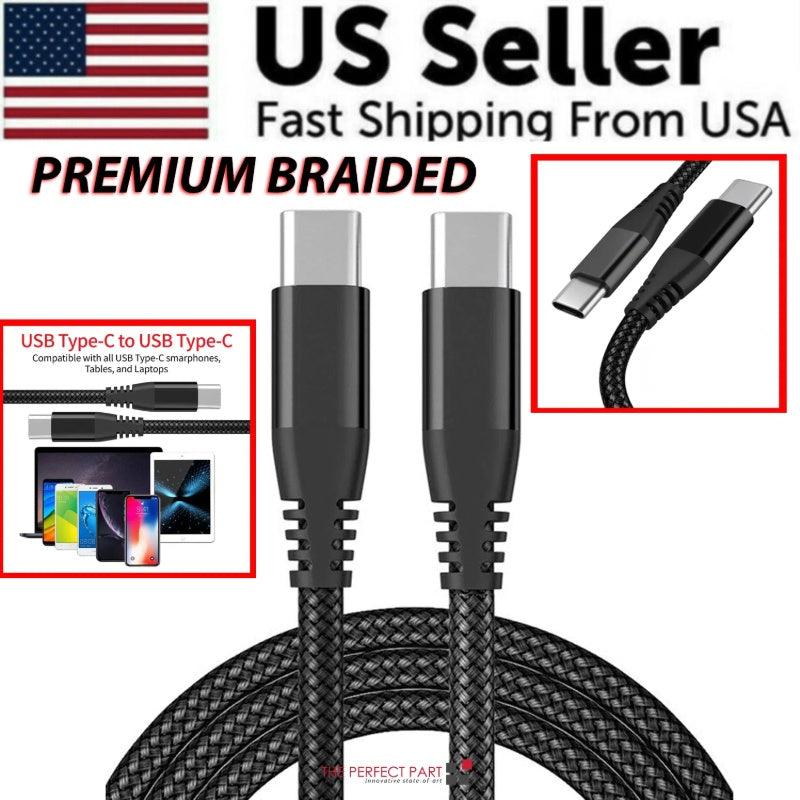 Braided USB C Type-C Fast Charging Data SYNC Charger Cable Cord