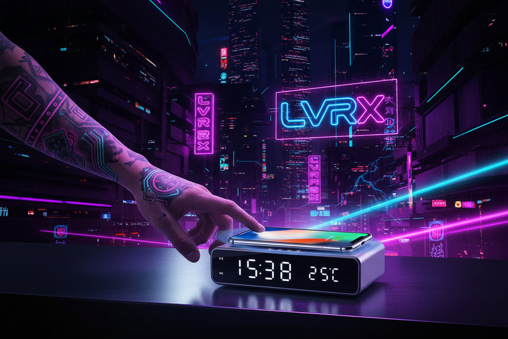 Neon Mirror Desk Clock