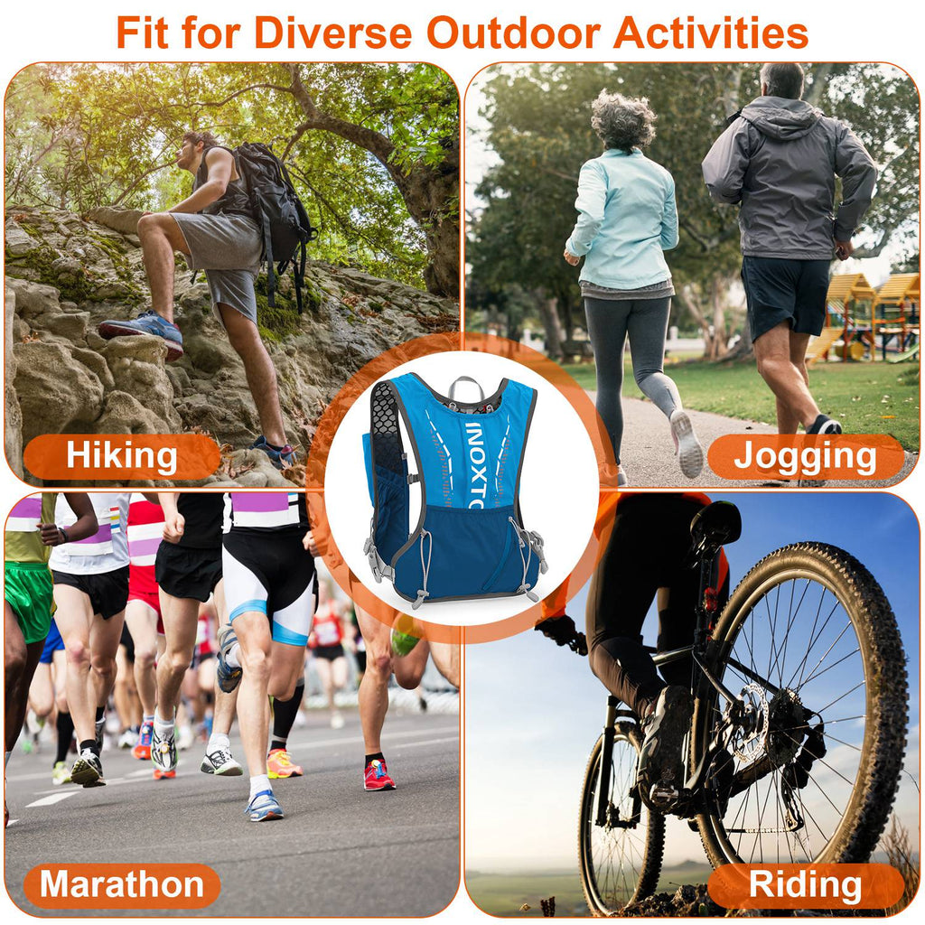 1Pc Sport Hydration Vest Running Backpack With 15oz 50oz Water Bladder Adjustable Strap Storage Bag For Trail Running Marathon Race Hiking