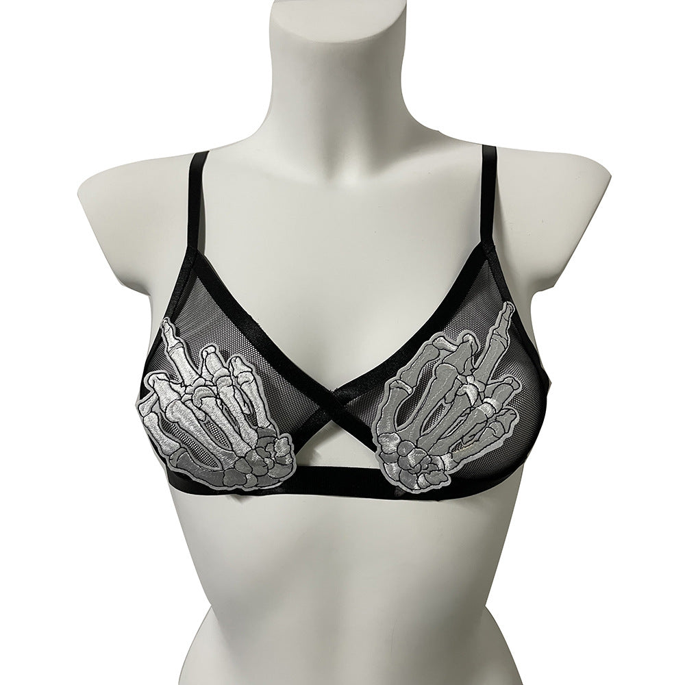 Skull Hooded Bra