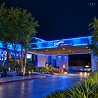 Sapphire Las Vegas exterior at night with a subtle LVRX wordmark.