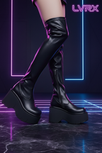 LVRX Chunky OTK Zip Boots — Matte Hero