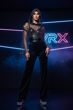 LVRX Crystal Hood Fishnet Top — Editorial