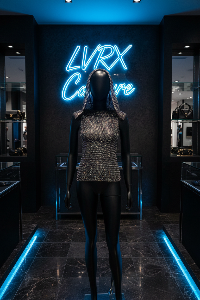 LVRX Crystal Hood Fishnet Top — Storefront