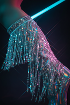 LVRX Fringe Glow Dance Boots — Detail