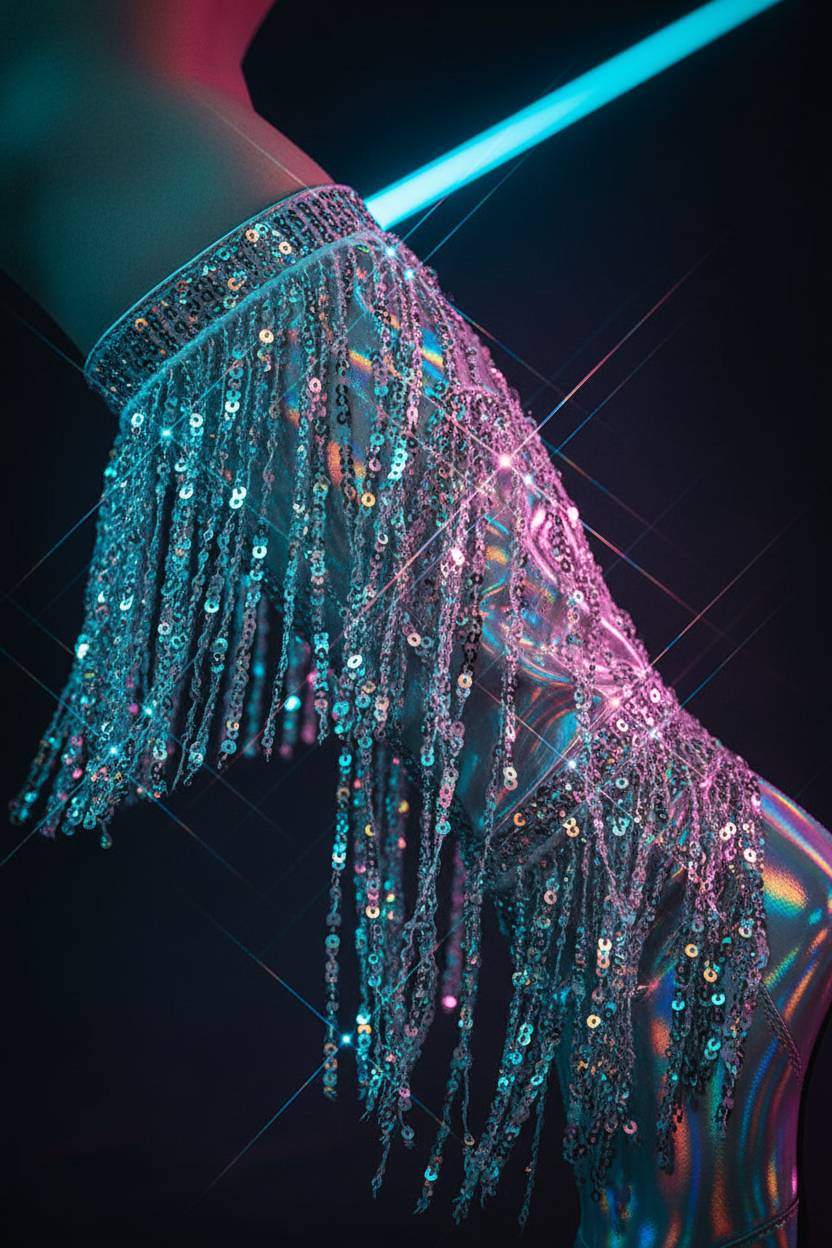 LVRX Fringe Glow Dance Boots — Detail