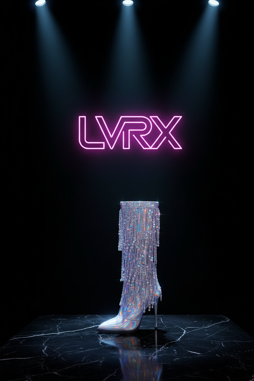 LVRX Fringe Glow Dance Boots — Silver Hero
