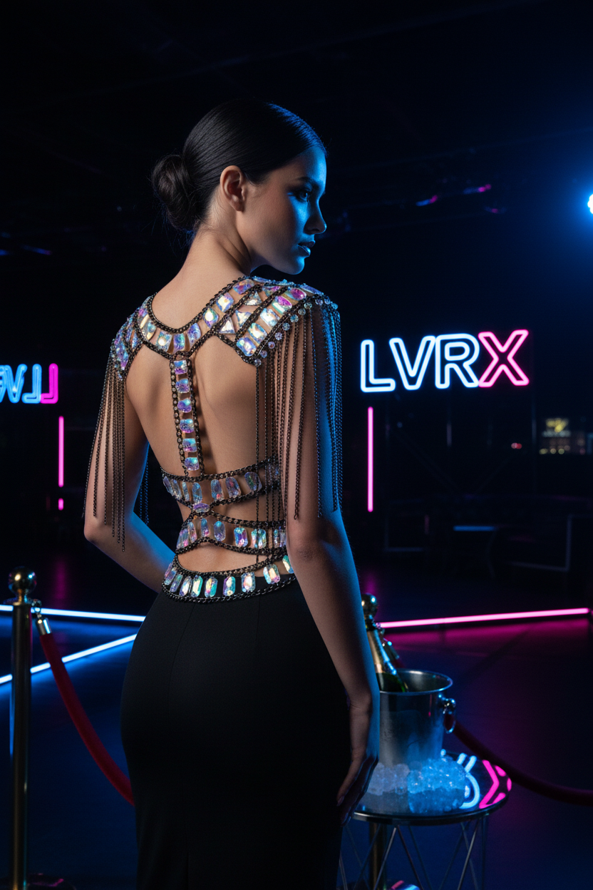 LVRX Gem Chain Crop — Alternate Angle