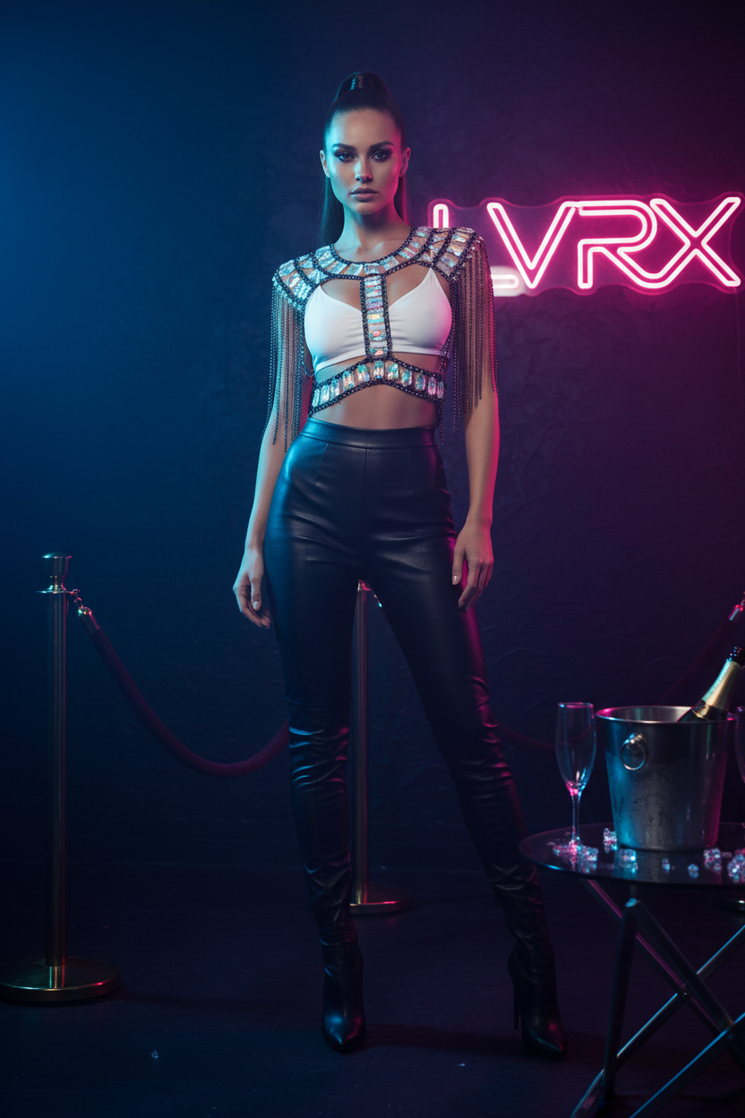 LVRX Gem Chain Crop — Full Look