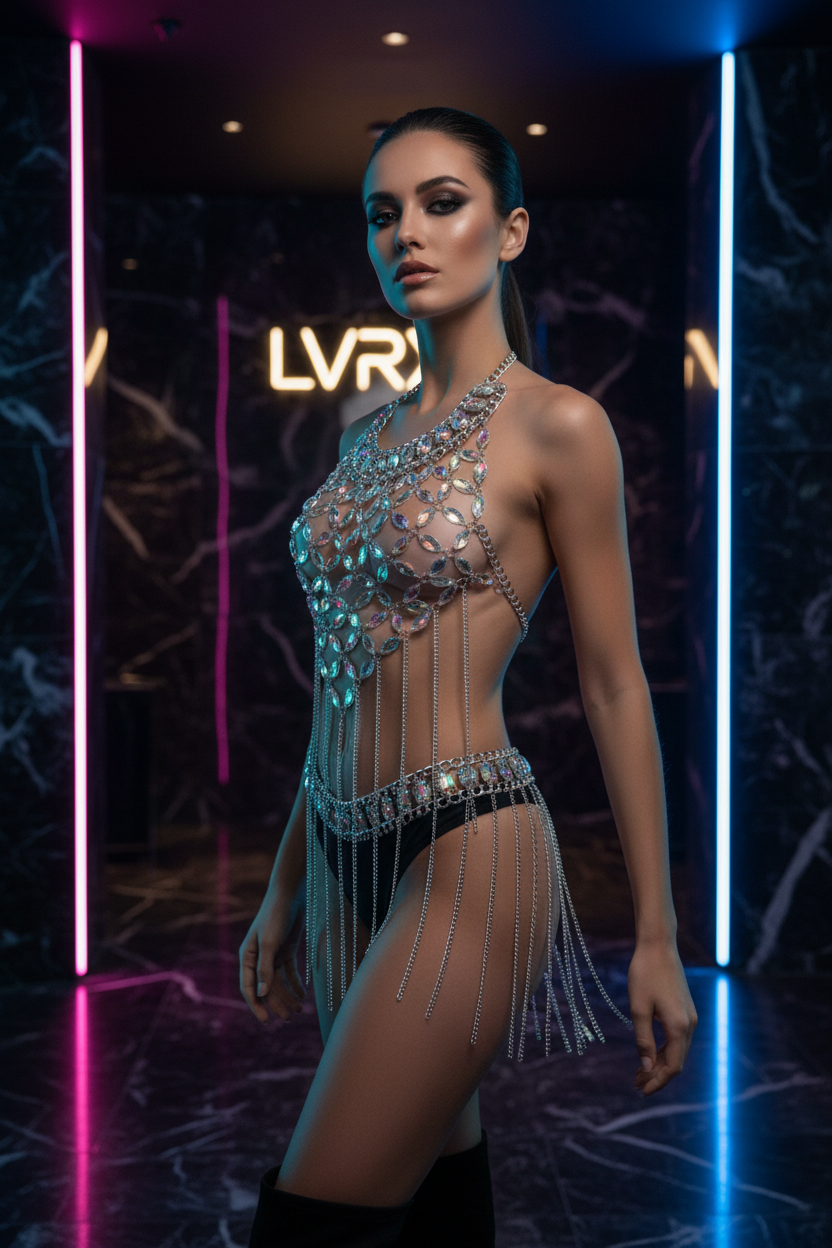 LVRX Glow Heart Body Chain — Alternate