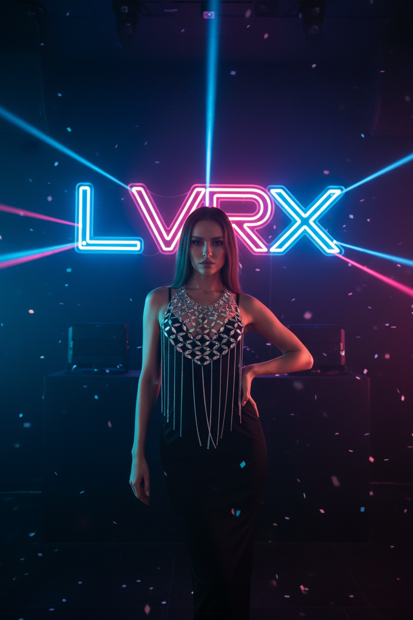 LVRX Glow Heart Body Chain — Editorial