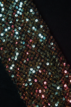 LVRX Gold Sequin Halter Fishnet Dress — Detail