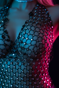LVRX Hollow Rhinestone Fishnet Cami — Detail