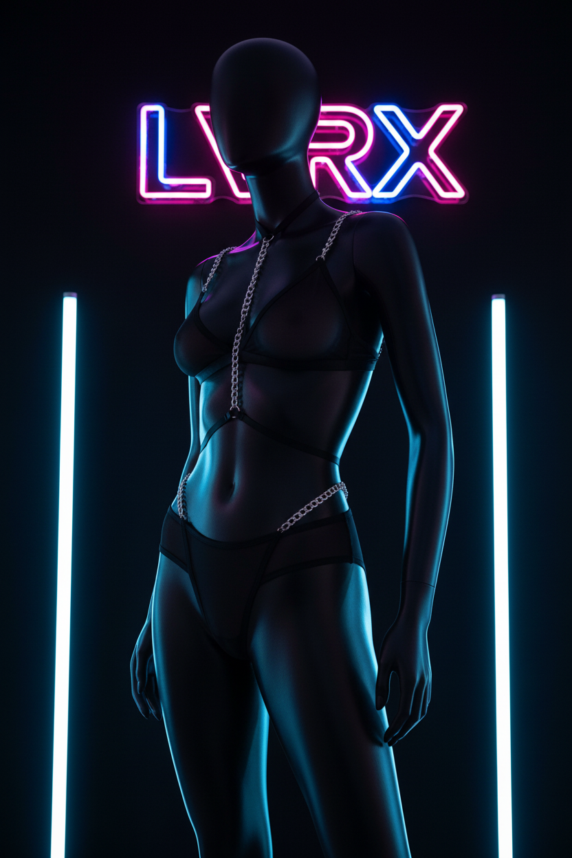 LVRX Mesh Chain Intimates — Black Mannequin