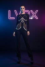 LVRX Neon Mesh Body Chain — Editorial