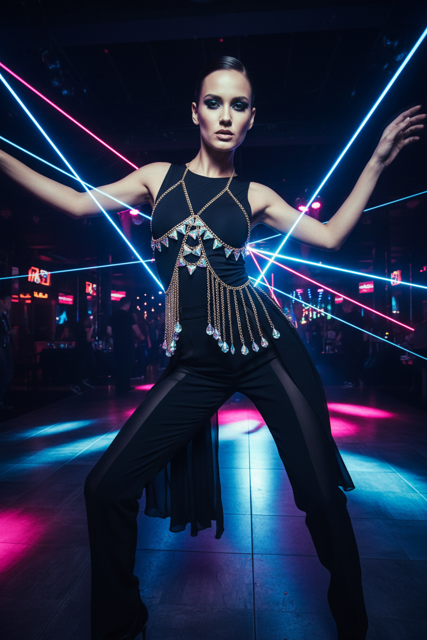 LVRX Neon Mesh Body Chain — Motion